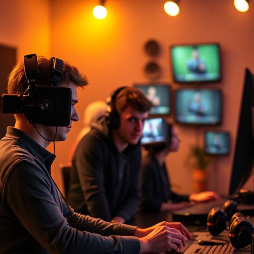 Étudiants en montage travaillant sur des stations de montage vidéo avec des logiciels professionnels.
